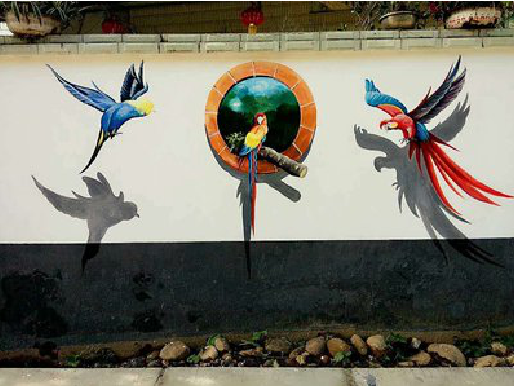 屏山视觉错位-3D墙绘设计