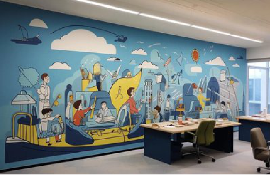 屏山办公室墙绘的特点。