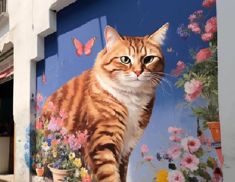 屏山自己绘制有个性的手绘墙