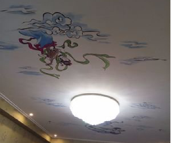 屏山如何快速绘制天花板上的手绘墙？