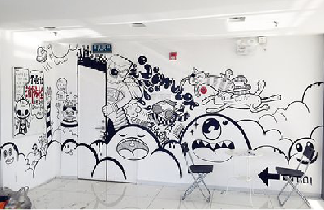 屏山手绘墙并非传统涂鸦。